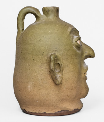 "Lanier Meaders," Cleveland, GA Stoneware Face Jug w/ Rock Teeth, c1975