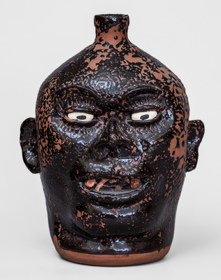"Lanier Meaders," Cleveland, GA Stoneware Face Jug w/ Rock Teeth, early 1970s
