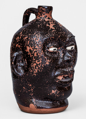 "Lanier Meaders," Cleveland, GA Stoneware Face Jug w/ Rock Teeth, early 1970s
