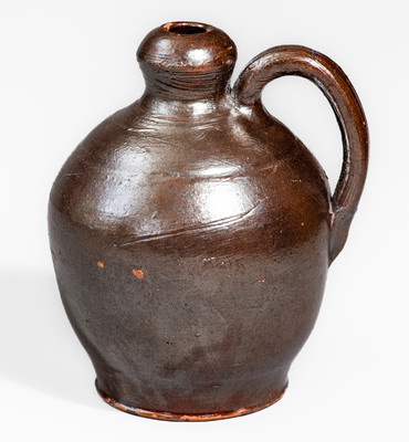 Extremely Rare and Important MRS. HEART & CO / PA Small-Sized Redware Jug, Kate Heart, Chambersburg