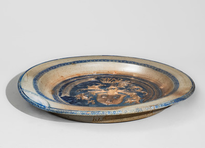 Extremely Rare "Pennypacker / Philadelphia 1898" Stoneware Charger attrib. Wingender Pottery, Haddonfield, NJ