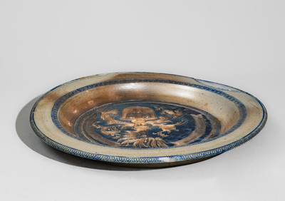 Extremely Rare "Pennypacker / Philadelphia 1898" Stoneware Charger attrib. Wingender Pottery, Haddonfield, NJ