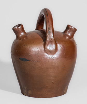 Small-Sized "J C Golerhon" Sept. 28, 1898 Stoneware Harvest Jug, probably Southwest Virginia