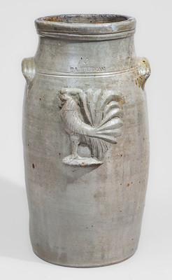 Extremely Rare P.A. HUFFMAN (Madison County, Kentucky) Ten-Gallon Churn w/ Applied Rooster Design