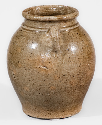 Scarce Edgefield District, SC Alkaline-Glazed Open-Handled Stoneware Jar