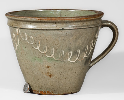 Attrib. Thomas Chandler, Edgefield District, SC Stoneware Clabber Bowl w/ Kaolin Slip Decoration