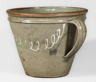 Attrib. Thomas Chandler, Edgefield District, SC Stoneware Clabber Bowl w/ Kaolin Slip Decoration