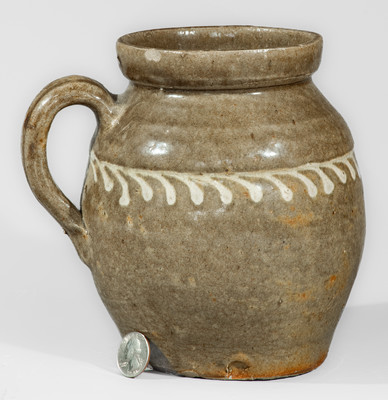 Scarce attrib. Collin Rhodes Pottery, Shaw's Creek, Edgefield District, SC Stoneware Handled Jar