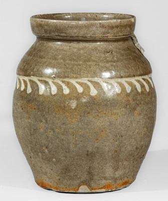 Scarce attrib. Collin Rhodes Pottery, Shaw's Creek, Edgefield District, SC Stoneware Handled Jar