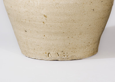 Exceptional attrib. Pottersville Stoneware Manufactory, Edgefield Dist, SC Triple-Stamped Stoneware Jug, c1825