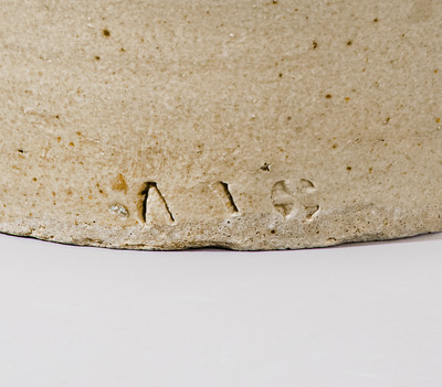 Exceptional attrib. Pottersville Stoneware Manufactory, Edgefield Dist, SC Triple-Stamped Stoneware Jug, c1825