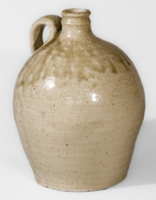 Exceptional attrib. Pottersville Stoneware Manufactory, Edgefield Dist, SC Triple-Stamped Stoneware Jug, c1825