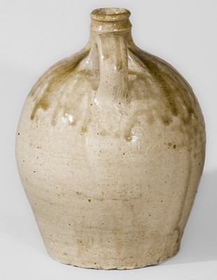 Exceptional attrib. Pottersville Stoneware Manufactory, Edgefield Dist, SC Triple-Stamped Stoneware Jug, c1825