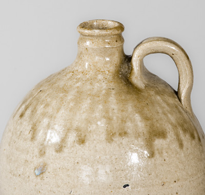 Exceptional attrib. Pottersville Stoneware Manufactory, Edgefield Dist, SC Triple-Stamped Stoneware Jug, c1825