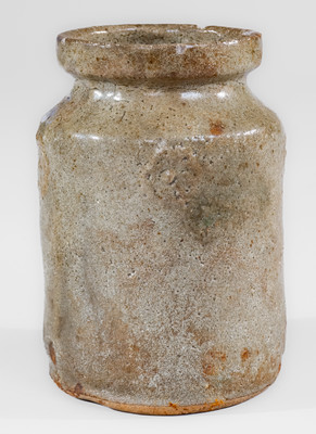 Small-Sized Edgefield District, SC Stoneware w/ Kaolin-Slip Floral Decoration