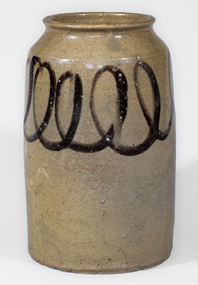 Alkaline-Glazed Stoneware Jar w/ Iron Slip Decoration, attrib. Thomas Chandler, Edgefield District, SC