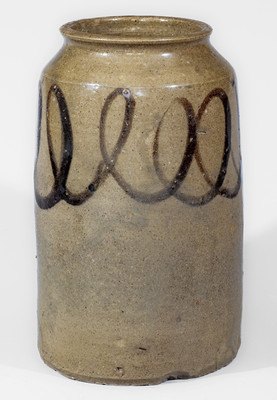 Alkaline-Glazed Stoneware Jar w/ Iron Slip Decoration, attrib. Thomas Chandler, Edgefield District, SC