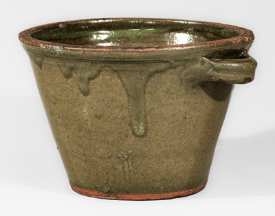 Unusual Alkaline-Glazed Stoneware Bowl, probably Thomas Chandler Pottery, Edgefield District, SC