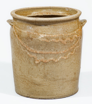 Rare Edgefield District, SC Stoneware Jar w/ Kaolin Slip Decoration, mid 19th century