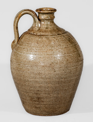 Extremely Rare Small-Sized Stoneware Jug w/ Incised Initial, Edgefield District, South Carolina