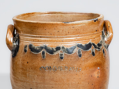 COMMERAWS / STONEWARE Stoneware Jar w/ Impressed Drape-and-Tassel Decoration