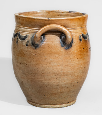 COMMERAWS / STONEWARE Stoneware Jar w/ Impressed Drape-and-Tassel Decoration