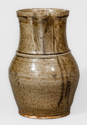 Attrib. W.F. Hahn, Trenton, SC Alkaline-Glazed Stoneware Pitcher