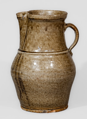 Attrib. W.F. Hahn, Trenton, SC Alkaline-Glazed Stoneware Pitcher
