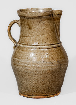 Attrib. W.F. Hahn, Trenton, SC Alkaline-Glazed Stoneware Pitcher