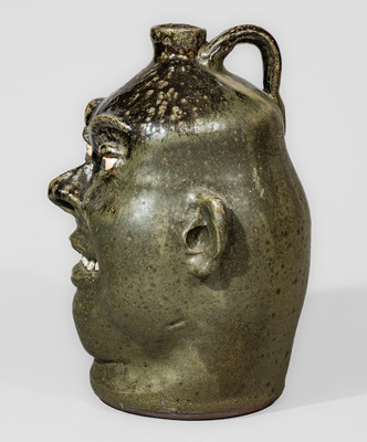 "Lanier Meaders," Cleveland, GA Stoneware Face Jug, Signed, late 1980s