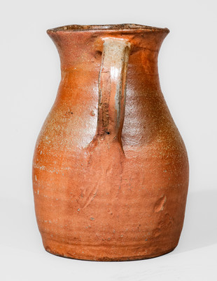 Scarce attrib. Whelchel Family, Gaffney, SC area Stoneware Pitcher w/ Brown-Slip Floral Motif