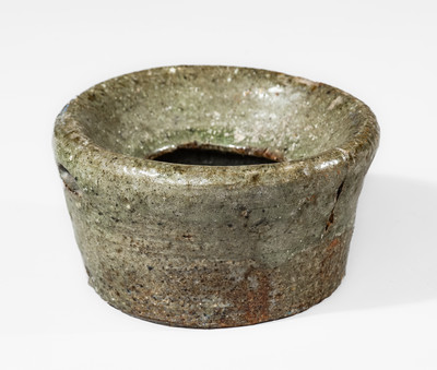 Rare Small-Sized SC Alkaline-Glazed Stoneware Spittoon, possibly Thomas Owenby Pottery