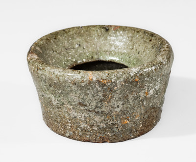 Rare Small-Sized SC Alkaline-Glazed Stoneware Spittoon, possibly Thomas Owenby Pottery