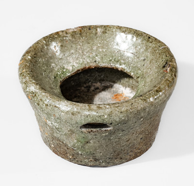 Rare Small-Sized SC Alkaline-Glazed Stoneware Spittoon, possibly Thomas Owenby Pottery