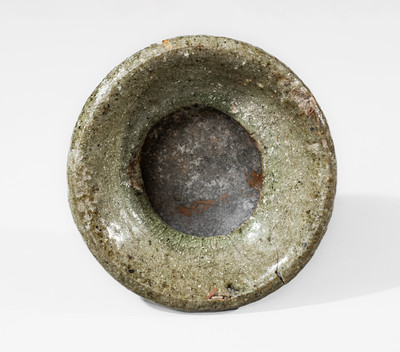 Rare Small-Sized SC Alkaline-Glazed Stoneware Spittoon, possibly Thomas Owenby Pottery