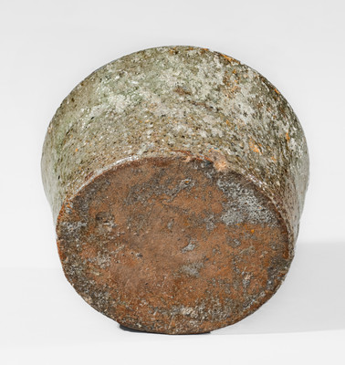 Rare Small-Sized SC Alkaline-Glazed Stoneware Spittoon, possibly Thomas Owenby Pottery