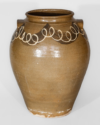 Rare and Fine attrib. Thomas Chandler at Phoenix Factory, Shaw's Creek, Edgefield Dist, SC Jar w/ Two-Color Slip