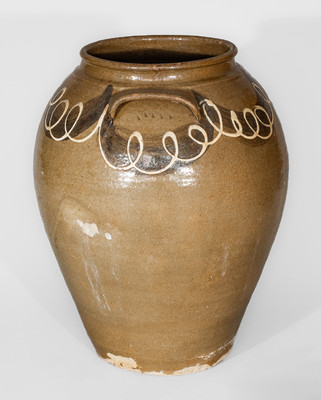 Rare and Fine attrib. Thomas Chandler at Phoenix Factory, Shaw's Creek, Edgefield Dist, SC Jar w/ Two-Color Slip