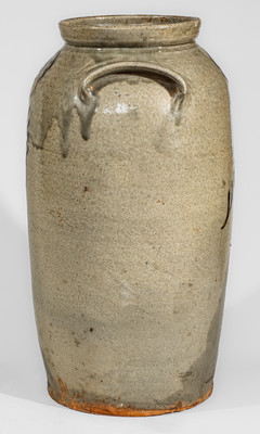 Rare attrib. Thomas Chandler, Edgefield District, SC Stoneware Churn w/ Iron-Slip Floral Decoration