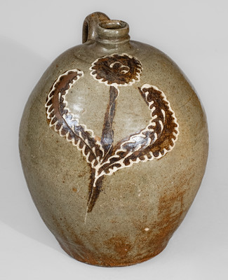 Outstanding attrib. Collin Rhodes, Shaw's Creek, Edgefield District, SC Stoneware Jug w/ Two-Color Slip