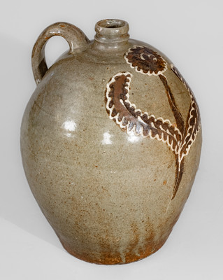 Outstanding attrib. Collin Rhodes, Shaw's Creek, Edgefield District, SC Stoneware Jug w/ Two-Color Slip