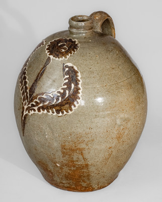 Outstanding attrib. Collin Rhodes, Shaw's Creek, Edgefield District, SC Stoneware Jug w/ Two-Color Slip