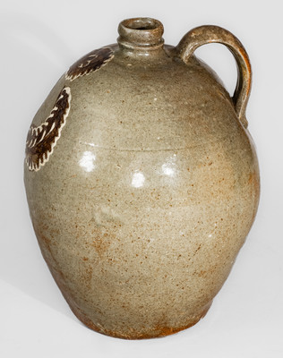 Outstanding attrib. Collin Rhodes, Shaw's Creek, Edgefield District, SC Stoneware Jug w/ Two-Color Slip