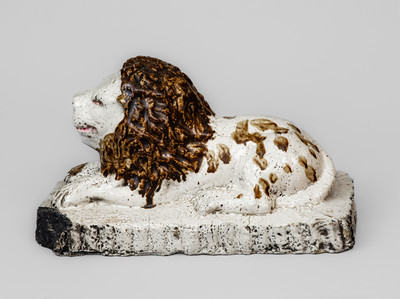 Ohio Stoneware Lion Doorstop, late 19th century