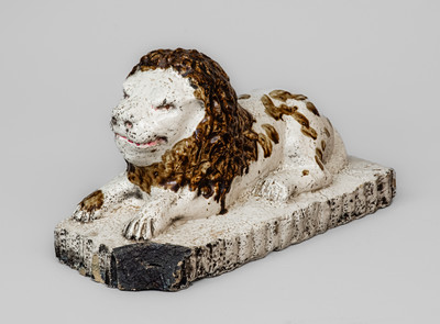Ohio Stoneware Lion Doorstop, late 19th century