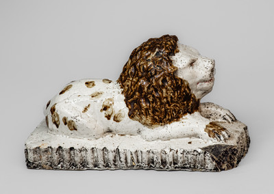 Ohio Stoneware Lion Doorstop, late 19th century