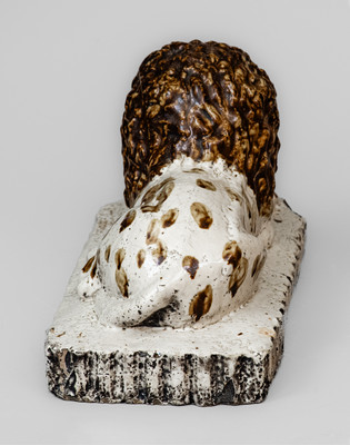 Ohio Stoneware Lion Doorstop, late 19th century