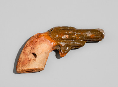 American Redware Toy Pistol, late 19th or early 20th century