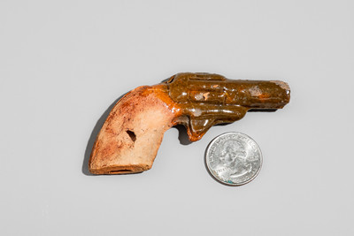 American Redware Toy Pistol, late 19th or early 20th century