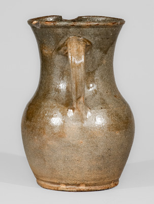 Edgefield District, SC Alkaline-Glazed Stoneware Pitcher, c1820-40